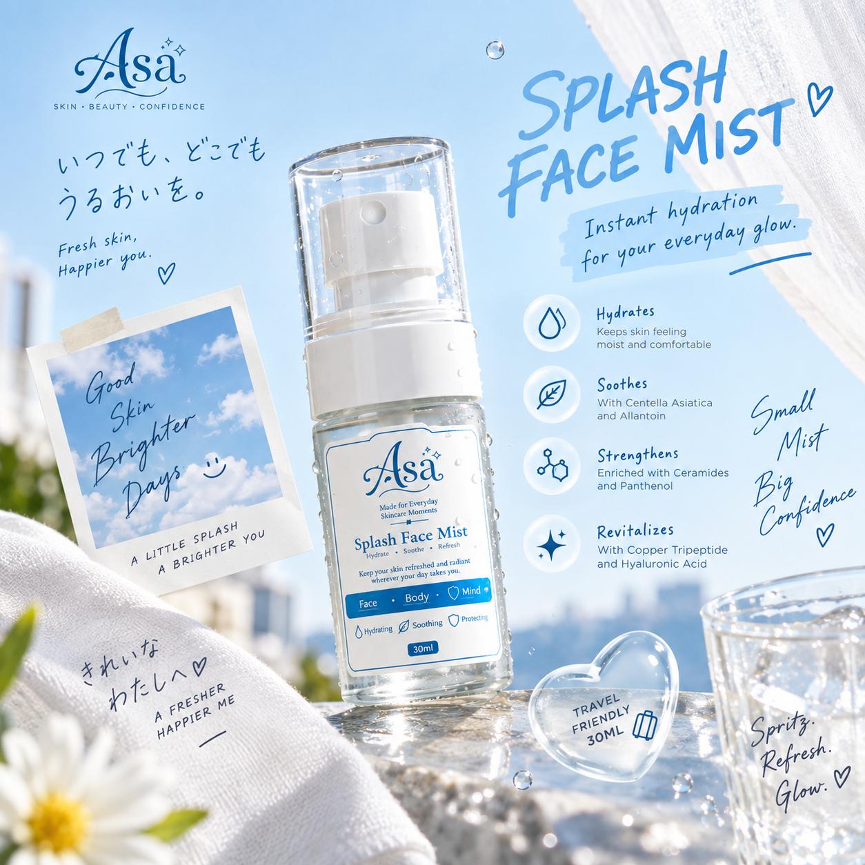 ASA Splash Face Mist 30ml - for hydration - Image 2