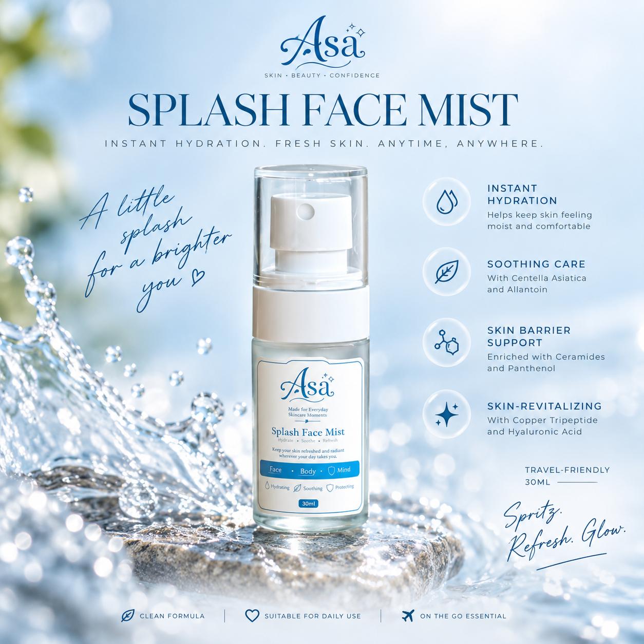 ASA Splash Face Mist 30ml - for hydration - Image 3