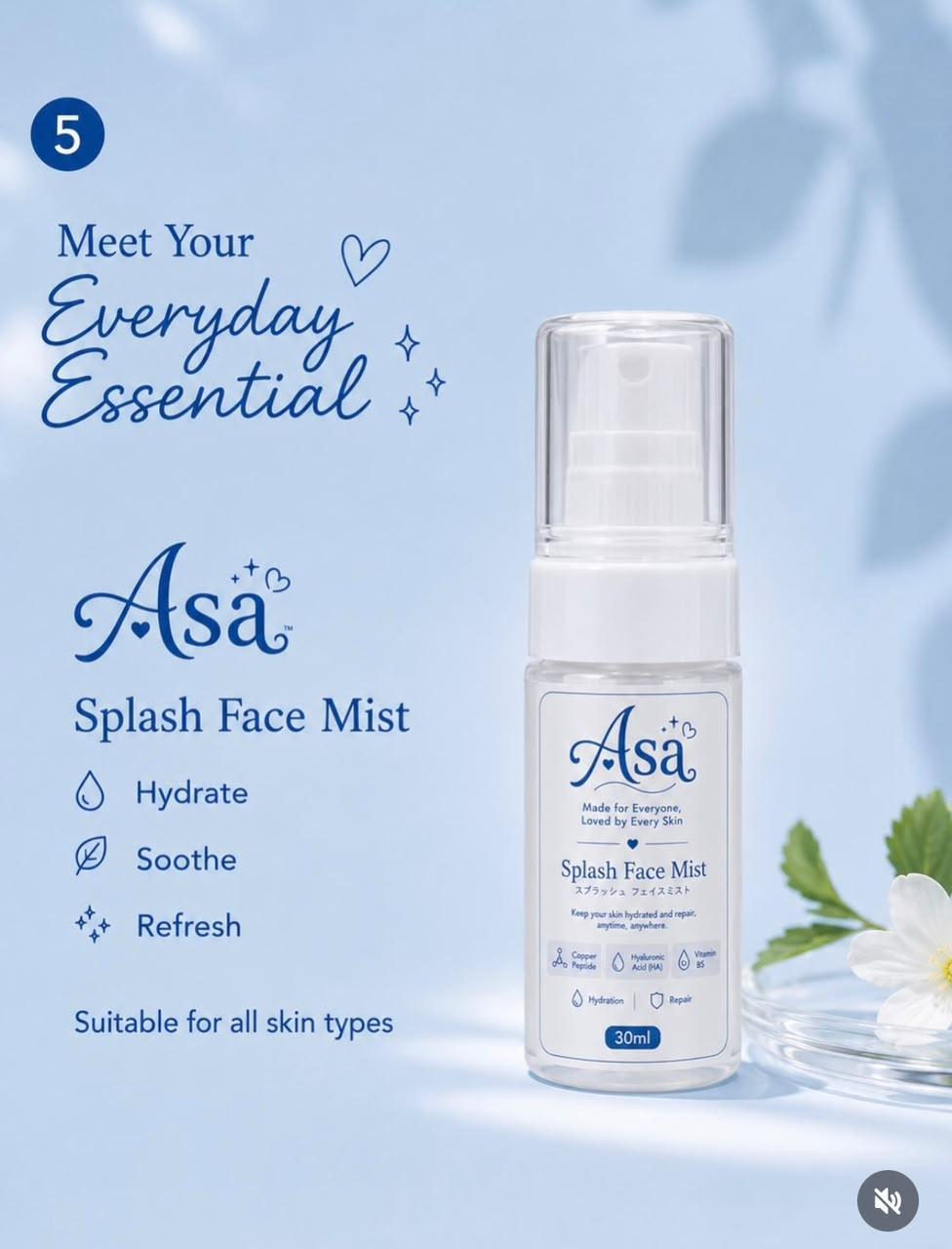 ASA Splash Face Mist 30ml - for hydration - Image 5